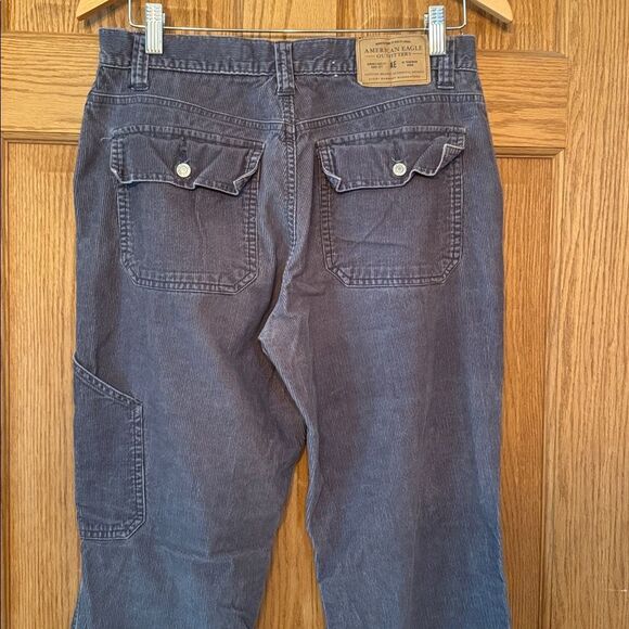 AMERICAN EAGLE Vintage 90s Y2K Corduroy Carpenter Pants Embroidered Hem Bootcut - Picture 5 of 14